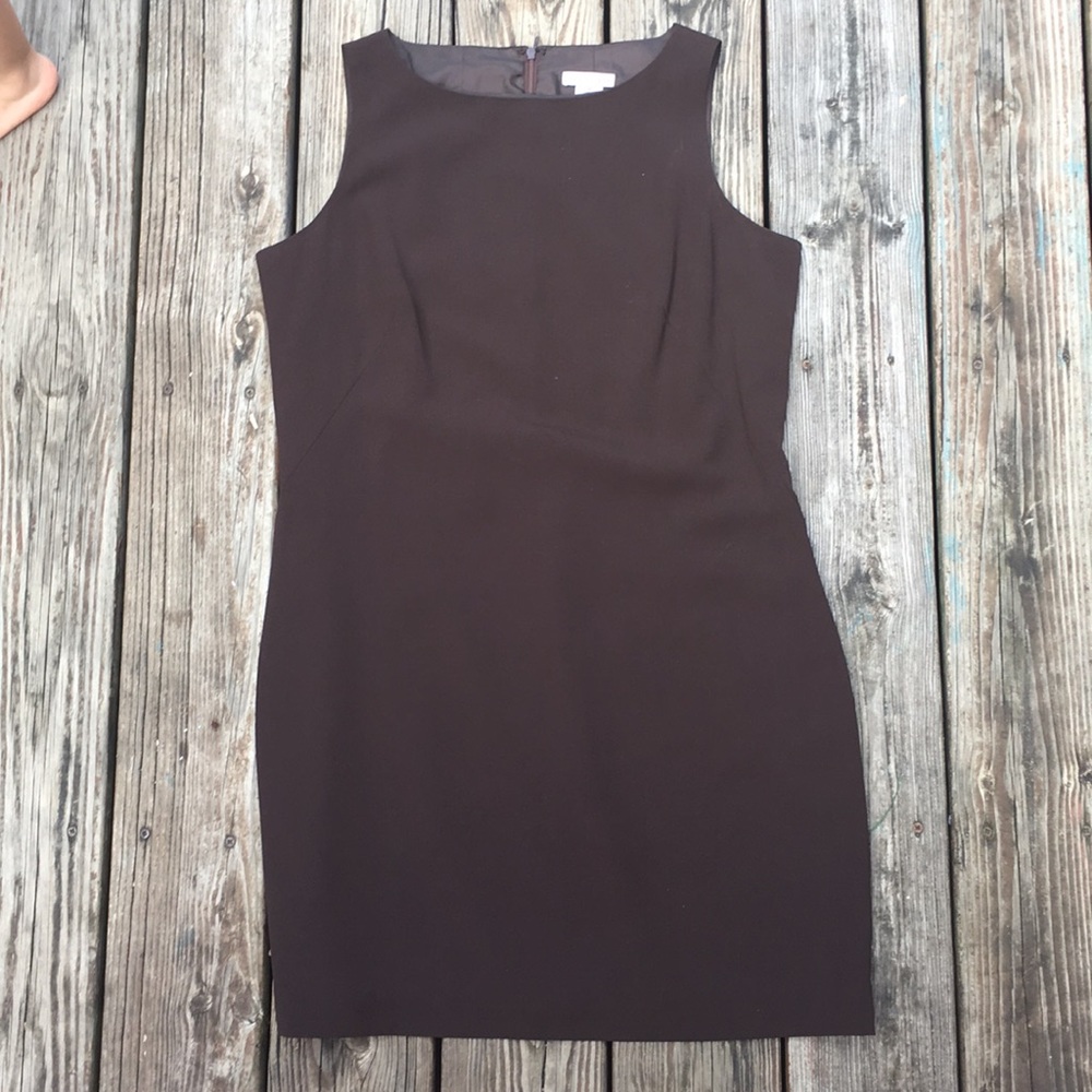 Apostrophe-brown form fitted dress